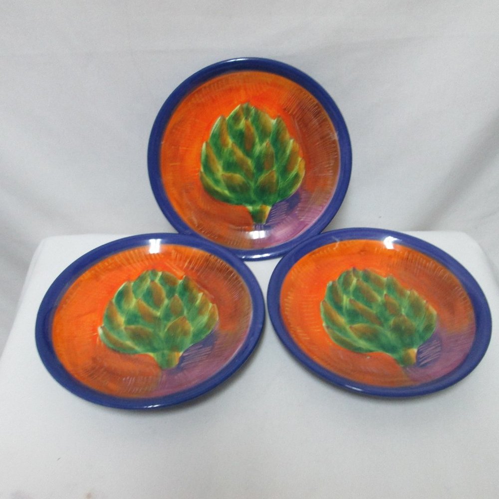 222 Fifth Farmers Market Jane Davies Artichoke salad dessert lunch Plate Set 3